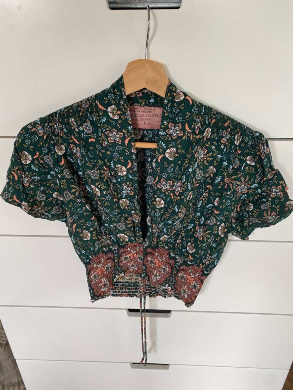 Almost Famous Deep Green Floral Tie-Front Crop Top